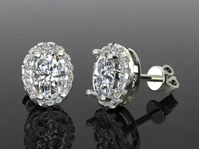 Women Diamond Earrings 3D print model 90