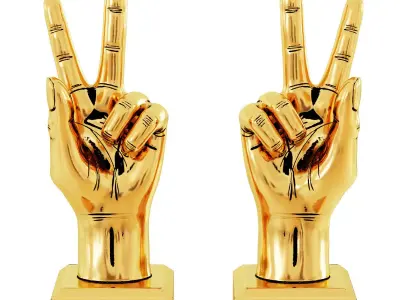 Statuette Hand Gesture Victory 3D model