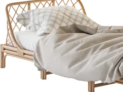  Katsuki Rattan Bed 3D model