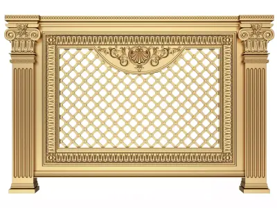 Radiator Cover Decorative Screening Grille Panel 09 Low-poly 3D model