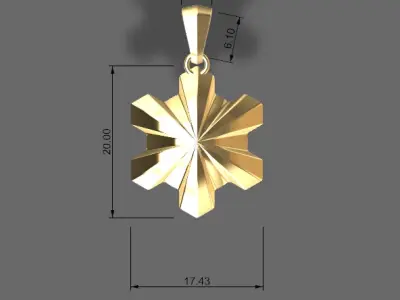 geometric flower pendant winter- pingente flor geometrica 3D print model