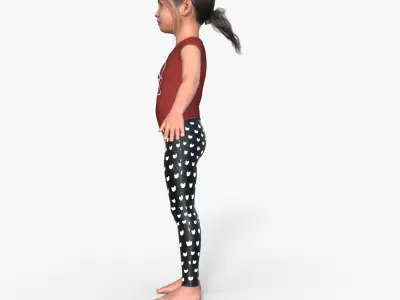 Realistic 3D Girl Child Character Rigged 3D model