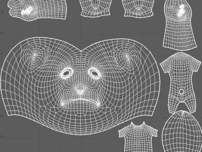  Cartoon Young-Wolf- base mesh Low-poly 3D model