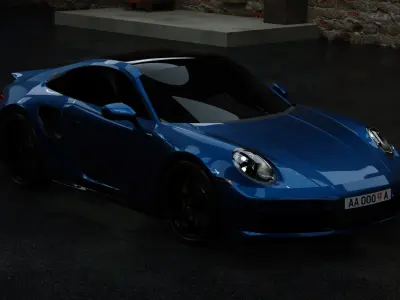 Porsche 911 Turbo S with Environment by Nikdox 3D model