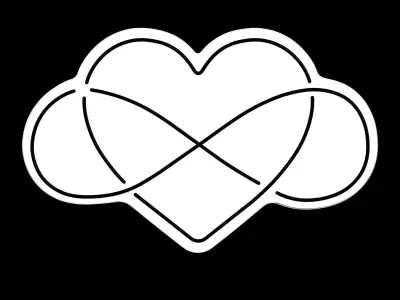 Infinity Heart Neon Sign 3D model