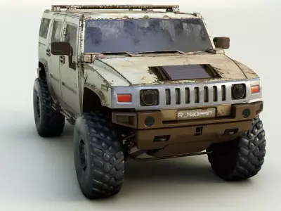 Hummer H2 Low-poly 3D model