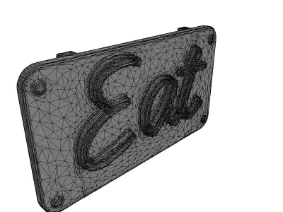 Retro Eat Neon Sign Low-poly 3D model