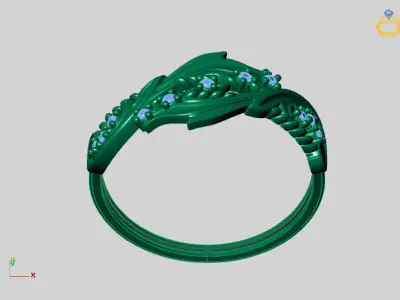 Womens Diamond Signet Ring Women Rings 3dmodels 3D print model 3D print model 42