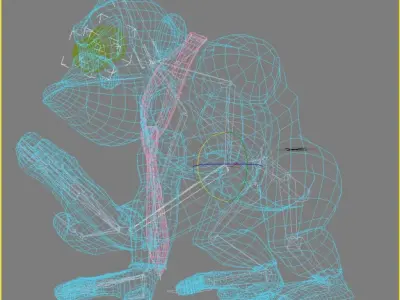 Donkey Kong RIGGED Low-poly 3D model