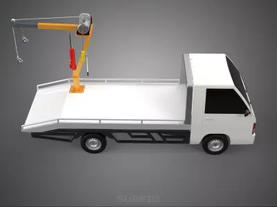 ELECTRIC WINCH HOIST LIFT BOOM HYDRAULIC CRANE JIB TRUCK PICKUP 3D model