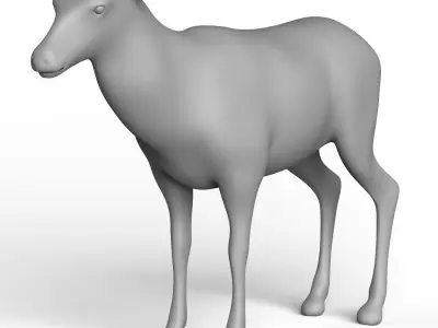 Wollaton Deer Base Mesh Low-poly 3D model