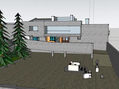 Detailed Mountain House Design 3D model