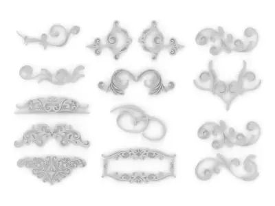 Ornate Swirls 04 Set  3D model