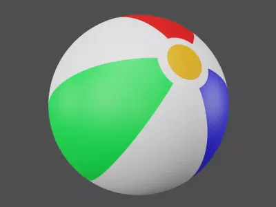 Beach Ball Low-poly 3D model buy