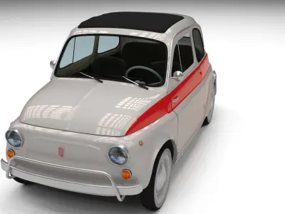 Fiat 500 Nuova Sport 1958 with interior HDRI 3D Model 3D model