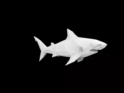 Geometric Shark Wall Art 3D Printable Model 3D print model