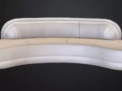 Curved Elegance Sofa Low-poly 3D model