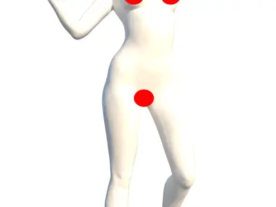 girl relief painting 3D model