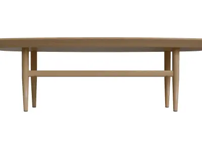 White Oak Oval Coffee Table Low-poly 3D model