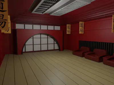 Karate Hall Low-poly 3D model