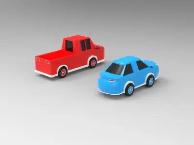 Cars-pickup truck and race car 3D print model