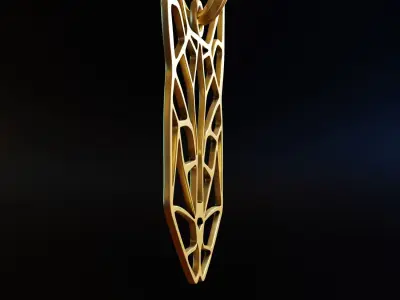 Feline Cat Stylized Pendant Amulet Necklace Design 3D print model