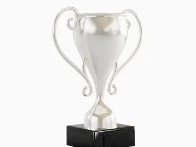 Silver Trophy Cup  Low-poly 3D model