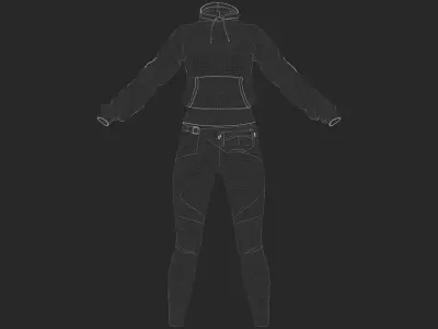 Girls Outfit 9 - Marvelous Designer with Video Process 3D model