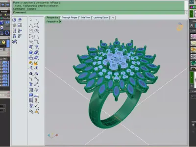 Cluster ring 3D print model