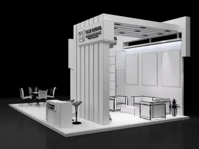  Booth Exhibition Stand a646  3D model