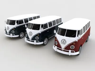 Volkswagen T1 Deluxe Bus 3D Model 3D model