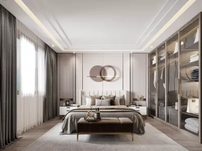 3D model of modern bedroom 3D model