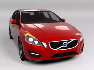 VOLVO V60 2011 LOWPOLY Low-poly 3D model