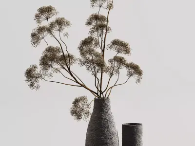 plants bouquet vase 58 3D model