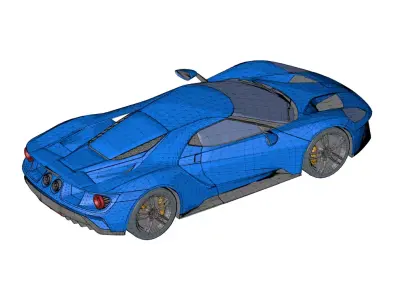 Racing car Low-poly 3D model Low-poly