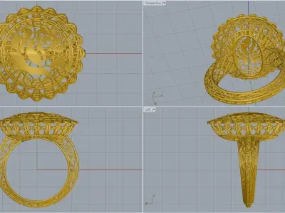 woman ring 3D print model buy