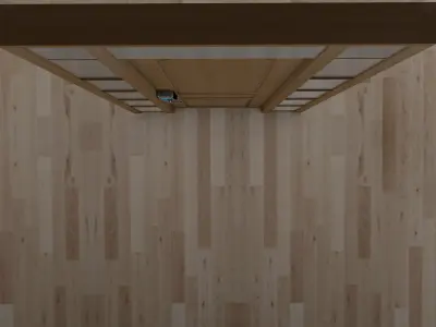 Door with Glass aside 3D model