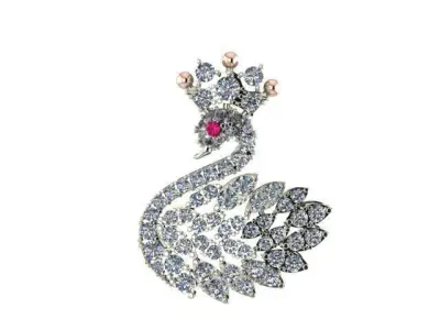 Swan pendant or brooche with style 3D print model