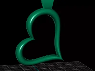 Minimal Heart Pendant 3D Model   Yellow Gold STL Free 3D print model