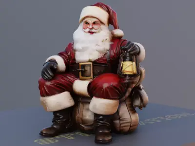 Santas Cozy Lantern 3D Printable Christmas Santa Model 3D print model