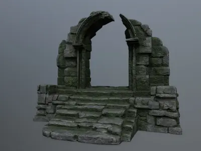 ruin gate Low-poly 3D model