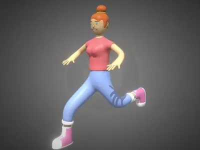 Sport Girl Character Free 3D model