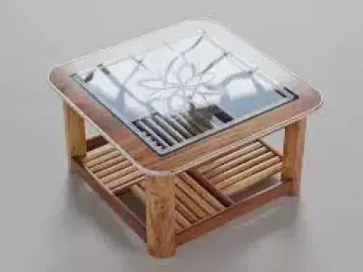 Beautifull Glass Design Big Table Low-poly 3D model