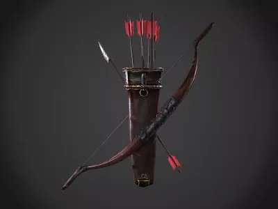Hunter Bow Low-poly 3D model