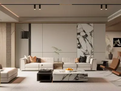 Modern living room 3D model  3D model