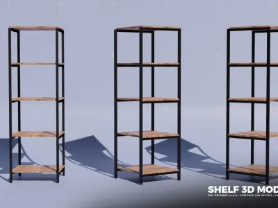 SHELF 3D MODEL SET Low-poly 3D model