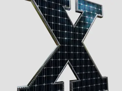Solar Panel Letter - X 3D model