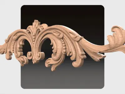 Carved decor ornament for cnc 29 3D model
