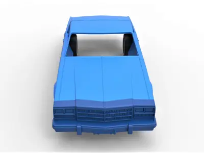 Shell and wheels Buick Regal 1977 Scale 1 to 25 3D print model