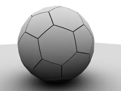 football ballon Low-poly 3D model